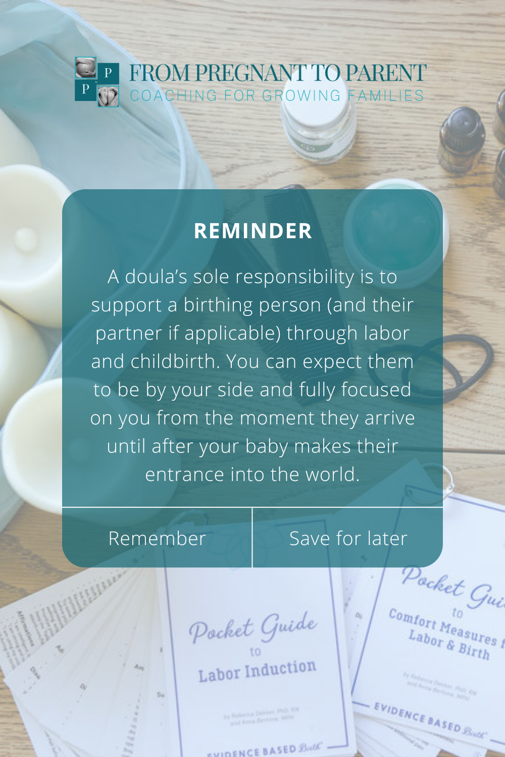 Reminder: A doula’s sole responsibility is to support a birthing person (and their partner if applicable) through labor and childbirth. You can expect them to be by your side and fully focused on you from the moment they arrive until after your baby makes their entrance into the world.